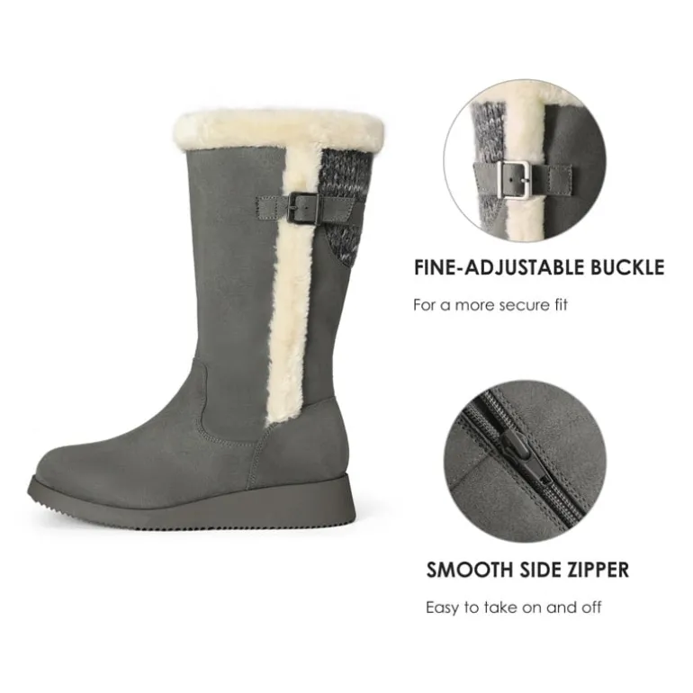 Women's Winter Fur Lined Mid Calf Snow Boots