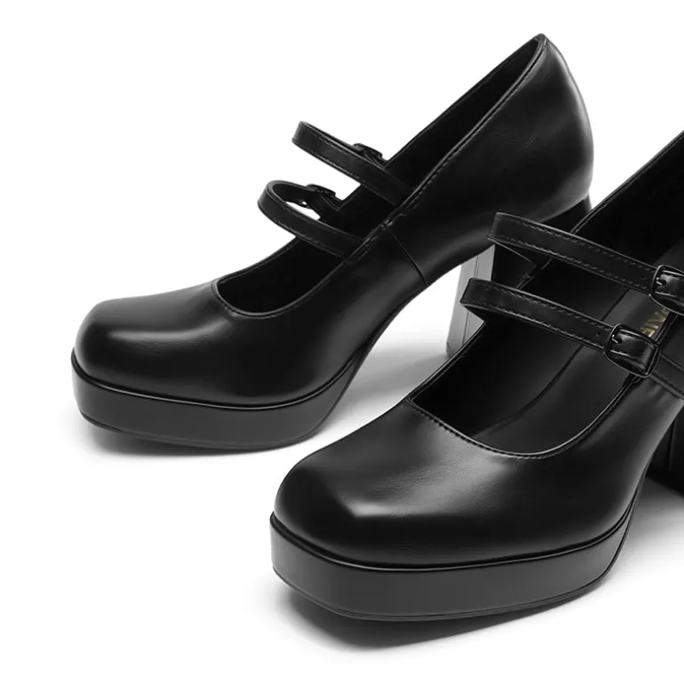 Women’s Y2K Double-Strap Chunky Mary Janes