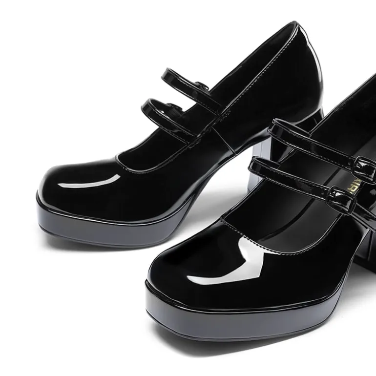 Women’s Y2K Double-Strap Chunky Mary Janes