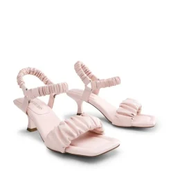 [Wonder Cloud] Aphrodite Ruched Square Toe Kitten Heel Sandals