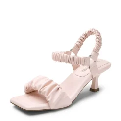 [Wonder Cloud] Aphrodite Ruched Square Toe Kitten Heel Sandals