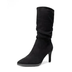 Wrinkle Design Pointed Toe Mid Calf Boots