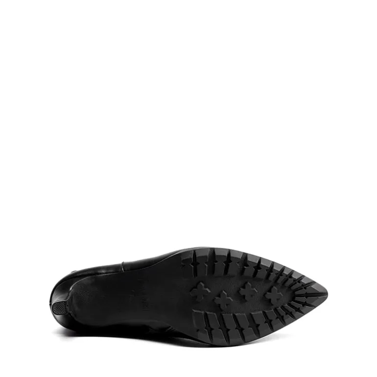 Wrinkle Design Pointed Toe Mid Calf Boots
