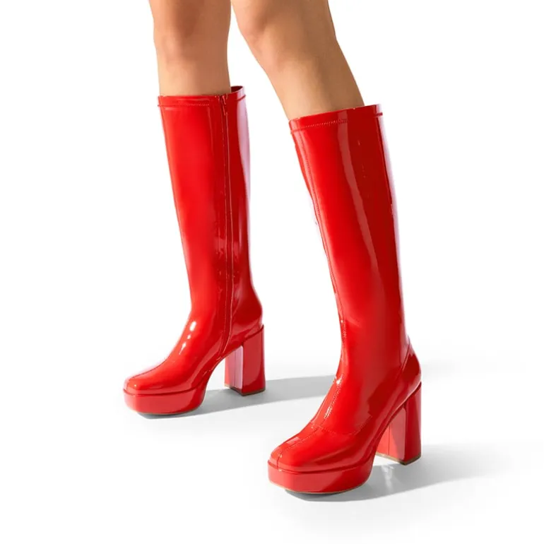 Y2K-inspired Knee-high Platform Gogo Boots