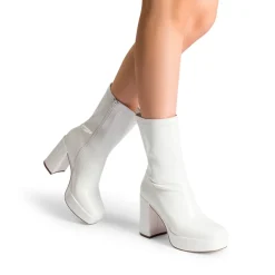 Y2K Square Toe Platform Mid-calf Boots