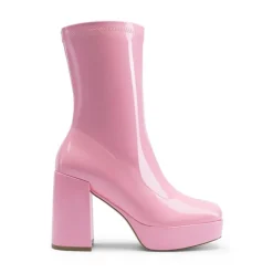 Y2K Square Toe Platform Mid-calf Boots