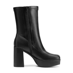 Y2K Square Toe Platform Mid-calf Boots